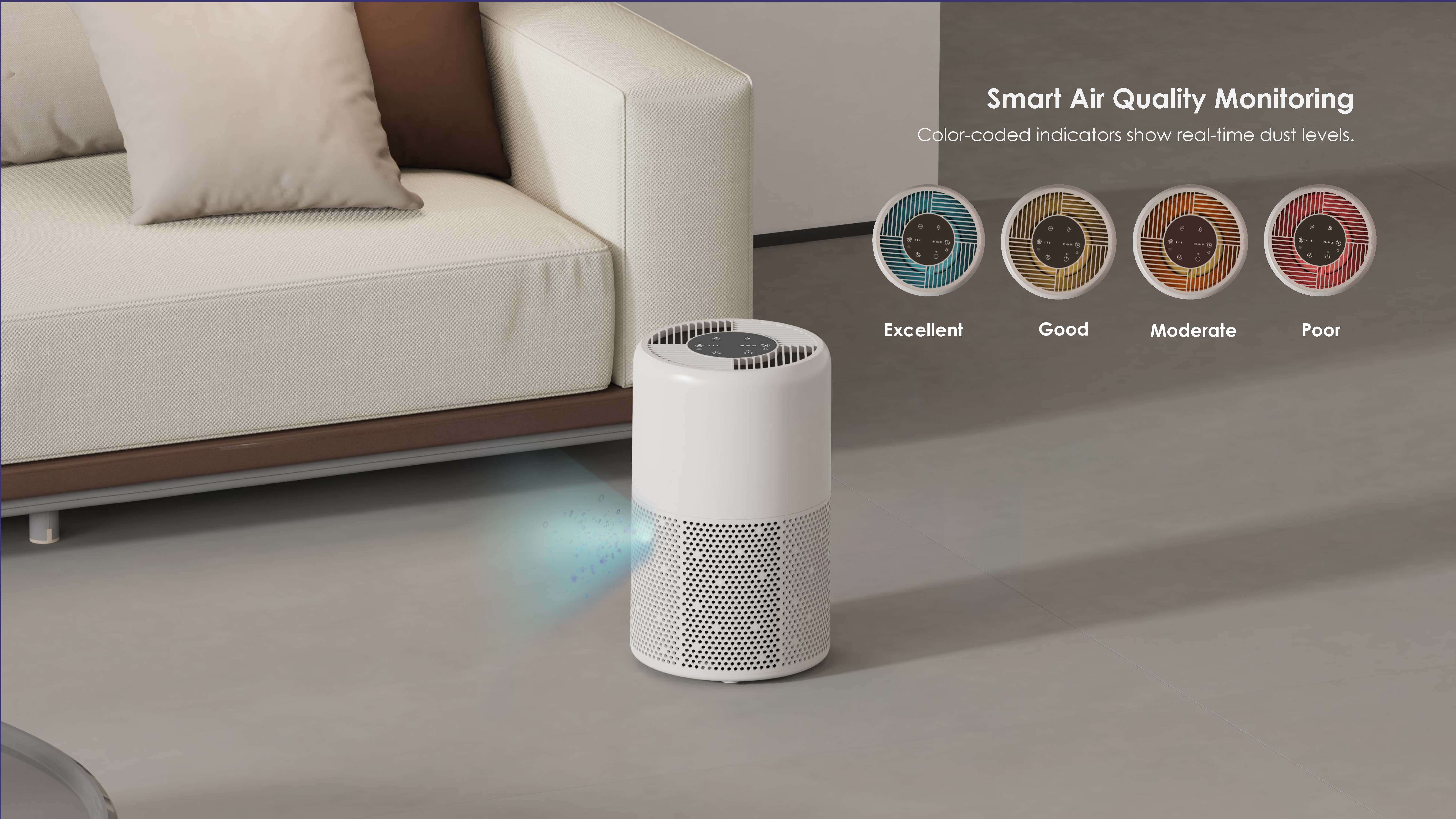 Comefresh Pet Air Purifier Cleaner with AUTO PM2.5 Sensor HEPA Purifier for Pets Smoke Dust Pollen AP-M1346AS