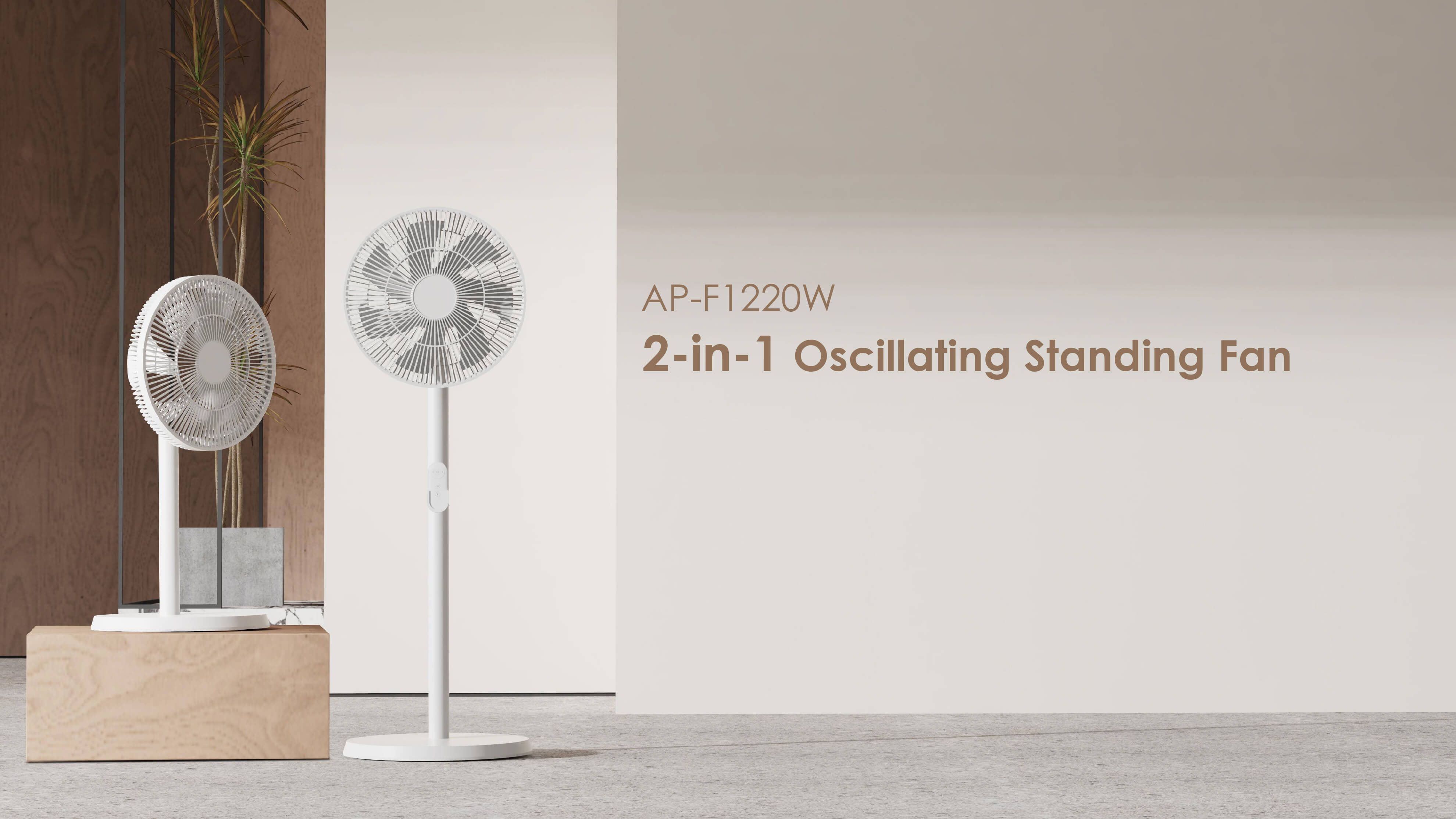 Comefresh 12'' Adjutable Standing Pedestal Fan with Remote Energy Efficient Oscillating Floor Fan for Home Office