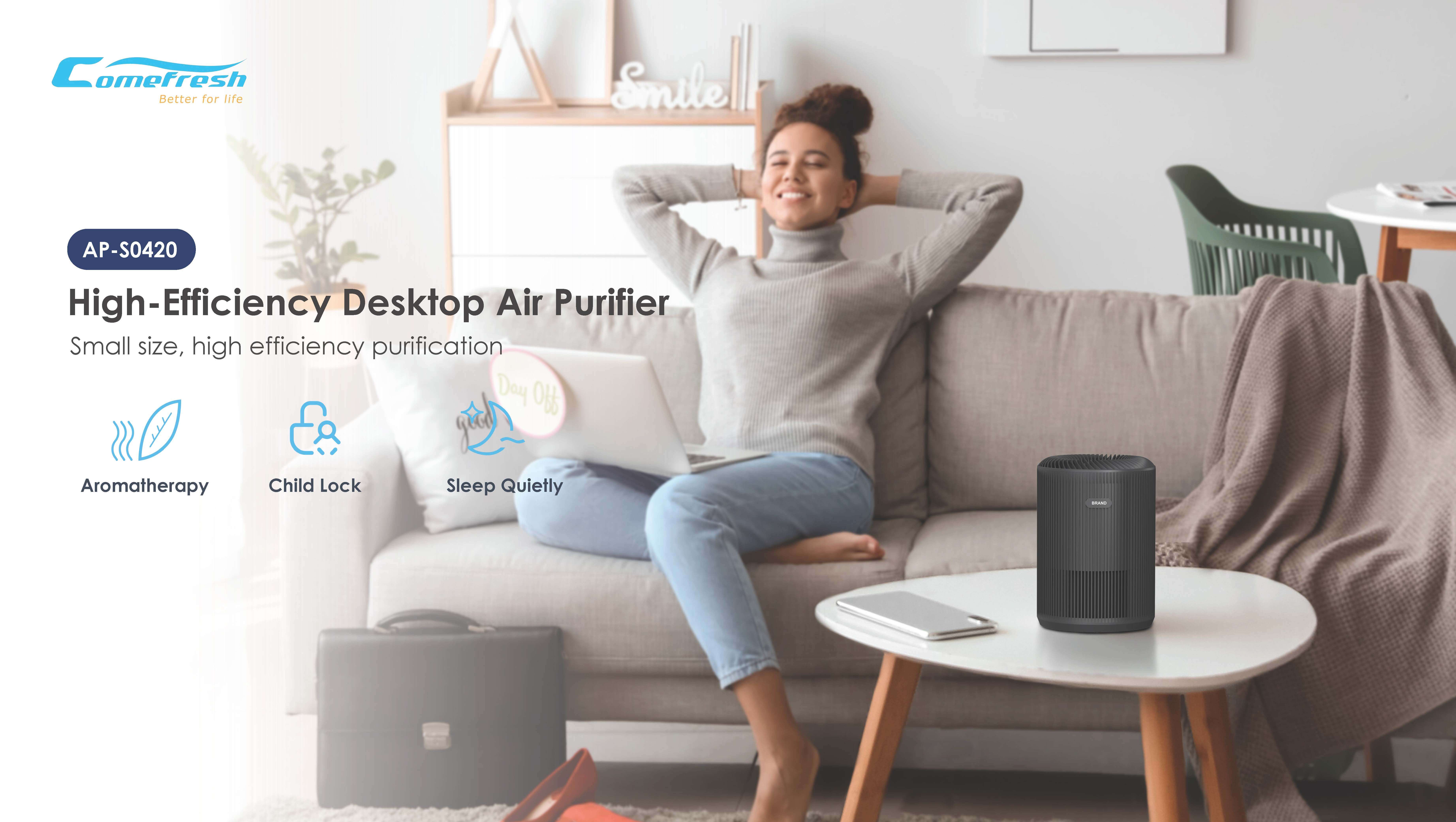 Comefresh Air Purifier for Home Quiet HEPA Filter Air Cleaner Diffuser with Aroma for Bedroom Office AP-S0420