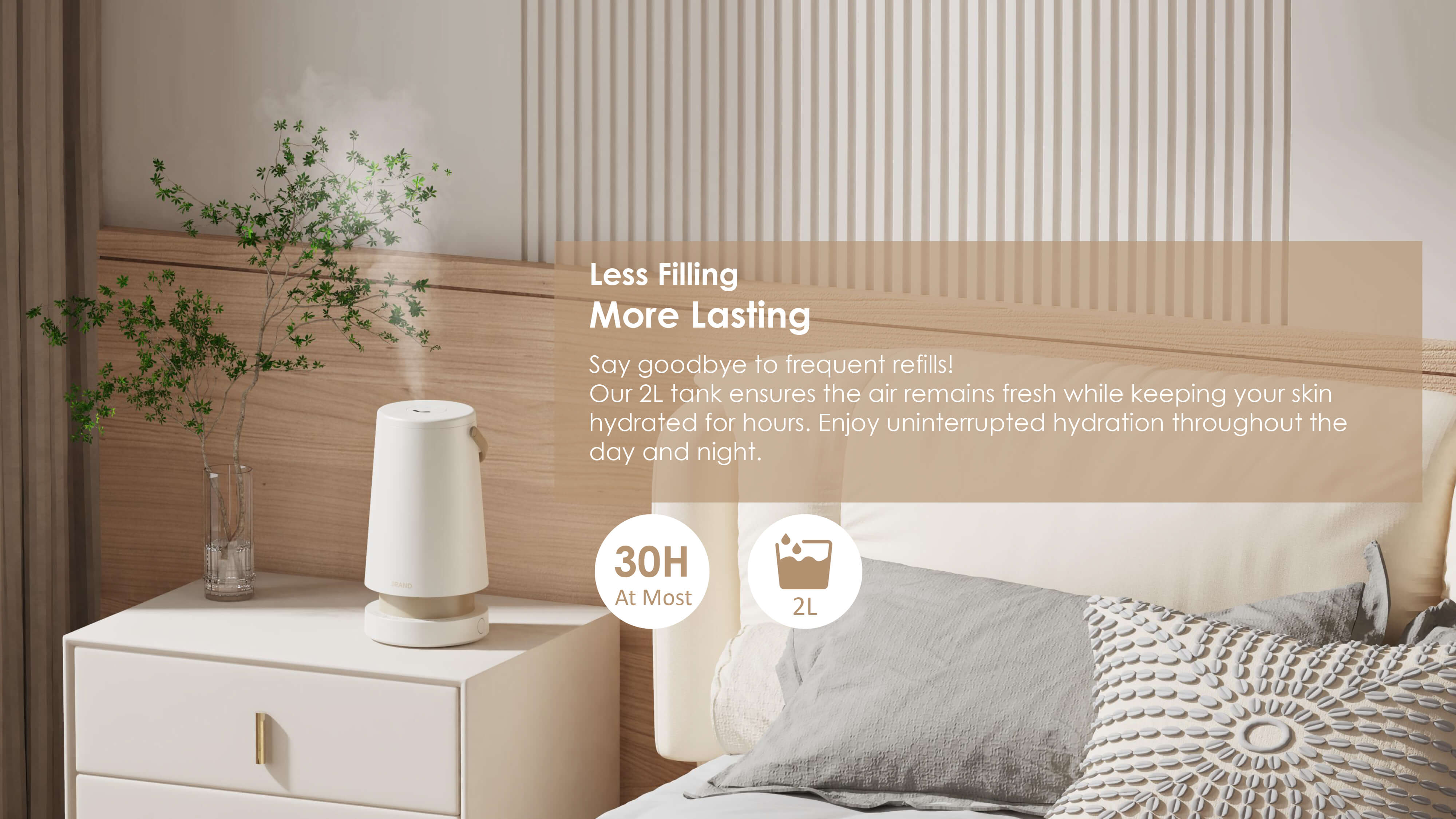 Comefresh Home Humidifier Quiet Ultrasonic Humidifier Diffuser for Bedroom Home Office CF-2230